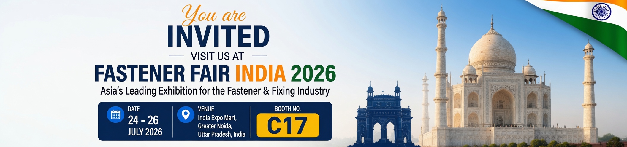Invitation to Fastener Fair India 2026 - Booth C17